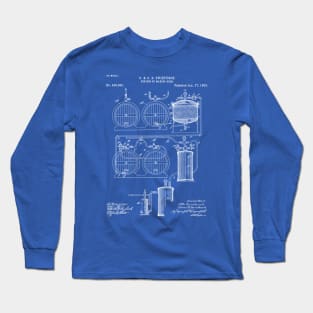 Brewery Patent - Beer Art - Blueprint Long Sleeve T-Shirt